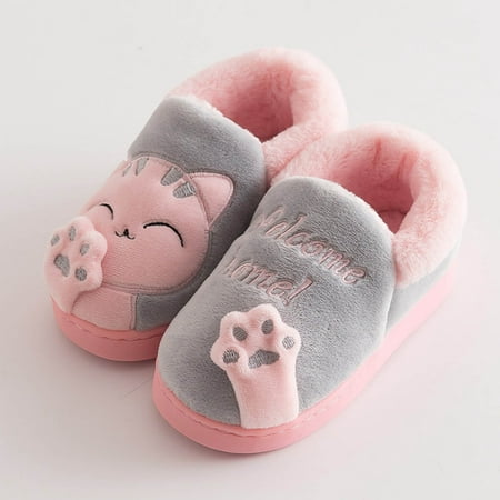 

Herrnalise Kids Baby Boys Girls Winter Slippers Cartoon Non-slip Home Indoors Shoes