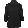 thumbnail image 1 of Edwards Ladies Lightweight Open Neck POPLIN Blouse 3/4 Sleeve, 1 of 1