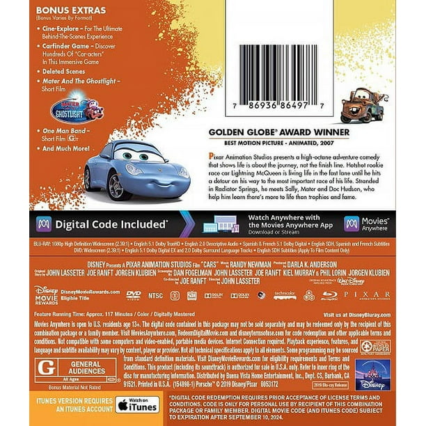 Disney Pixar Cars Movie: Kids & Family Edition (Blu-ray + DVD +