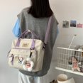 thumbnail image 3 of Bolso de mano con flores, bolso bandolera versátil, mochila multifuncional para niñas y estudiantes, 3 of 5