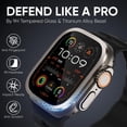 thumbnail image 6 of 2 Pack for Apple Watch Ultra Screen Protector 49mm [26 Degree Privacy] Titanium Alloy Frame + 9H Tempered Glass [Touch Sensitive] Lightweight Protective Glass Film for iwatch Ultra 3/Ultra 2/Ultra, 6 of 11