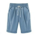 thumbnail image 2 of haozzaw Women's Summer Lace-Up Elastic Waistband Loose Five-Point Shorts, Cotton, 2 of 2