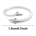 thumbnail image 2 of COM1950s Bagues Ajustables pour Femmes, 1 Pce Bague Plaquée Femme Ouverture Personnalité Élégante Bague Queue de Poisson Ajustable, 2 of 8