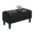 thumbnail image 5 of Convenience Concepts Designs4Comfort Brentwood Storage Ottoman with Reversible Trays, Black Faux Leather, 5 of 10