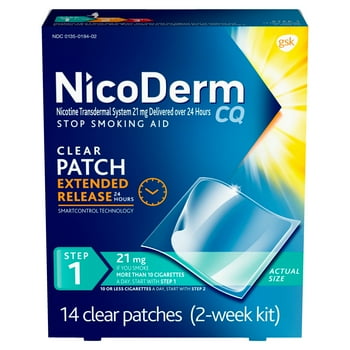 NicoDerm CQ Step 1 Extended Release  Patches to Quit Smoking, 21 Mg, 14 Count