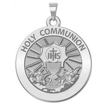Holy Communion Religious Medal  - 3/4 inch Size of a Nickel -Sterling Silver