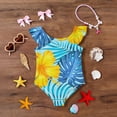 thumbnail image 5 of Grblisyd Girls One Piece Swimsuits Flutter Sleeve Hawaiian Beach Sport Swimwear Kids Crew NeckBathing Suit 8 Years, 5 of 6