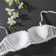 thumbnail image 6 of WCMZJ Women's Sexy Balconette Push Up Bra Underwire Lace Plunge Bra Plus Size Lift Balcony Brassiere White 4XL, 6 of 8