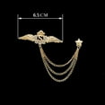 thumbnail image 4 of 2 Uds Diamante Cristal Ala Cadena Borla Broche Solapa Pin Accesorios para Hombres, 4 of 9