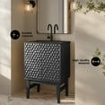 thumbnail image 3 of Bosse 24" Freestanding Bathroom Vanity in Black Oak with Black Sink Top, 3 of 11