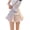 Pink, variant on Women Y2k Mini Skirt Summer Fairycore High Waist Lace Patchwork Ruched Ruffle Skirt for Teen Girls