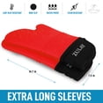 thumbnail image 3 of Zulay Kitchen 2 Piece Silicone Oven Mitts - Red, 3 of 7