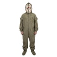 thumbnail image 2 of Olive Green Full Body Jumpsuit with Spooky Hockey Mask & Tassels, Classic Horror Style Full Body Onesie with Zipper & Pockets for Halloween Sleepwear Cosplay(Green,L), 2 of 7
