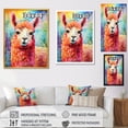 thumbnail image 4 of Designart "Pop Art Alpaca Wool Elegance III" Animals Framed Wall Art - Traditional Pink Alpaca Living Room Framed Canvas Art, 4 of 6
