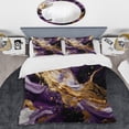 thumbnail image 2 of Designart "Liquid Magic in Purple and Gold III" Abstract Bedding Covert Set - Modern Purple Transitional Bed Set With 2 Shams, 2 of 6