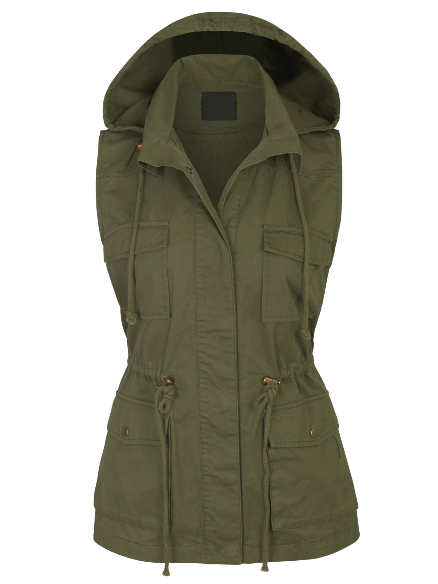 KOGMO Womens Military Anorak Safari Utility Vest with Hood - Walmart.com