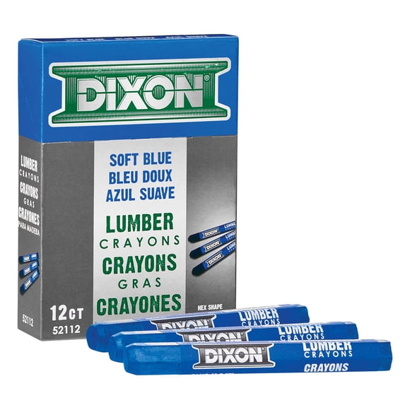 Crayones para marcar madera Dixon Industrial, azul suave, paquete de 12