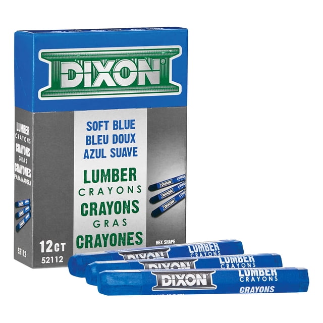 Crayones para marcar madera Dixon Industrial, azul suave, paquete de 12