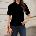 thumbnail image 2 of TODOZO Women's Polo Shirts Cotton 3-Button Short Sleeve Collared Tops Summer Cool Shirt Uniform Casual Shirts Tops for Trendy Short Sleeve Vacation Outfits Blouses Casual Summer Collared Shirts, 2 of 7