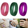 thumbnail image 6 of HOOUN Finger Ring Silicone Rings Sport Ring Rubber Band Ring Wedding Scale Pattern +-silver-10, 6 of 9