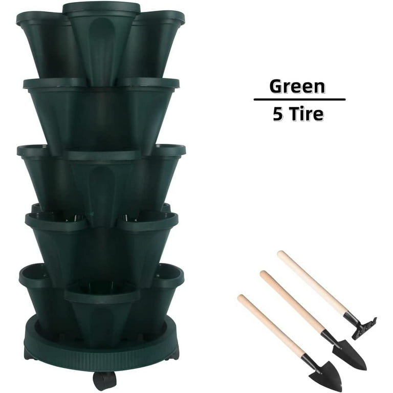 5 Tier Vertical Gardening Stackable Planter VIVOSUN Color: Ivory, Set of: 15
