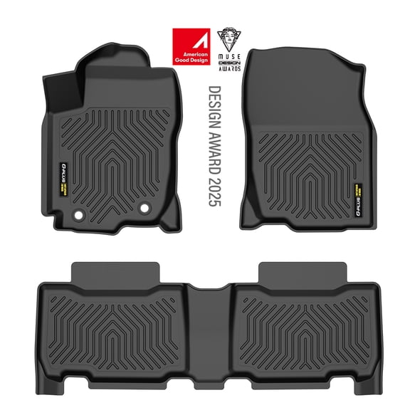 Floor Mats, fit for Toyota RAV4 2013-2018, 1st & 2nd Row, All Weather Protection TPE Floor Liners Black