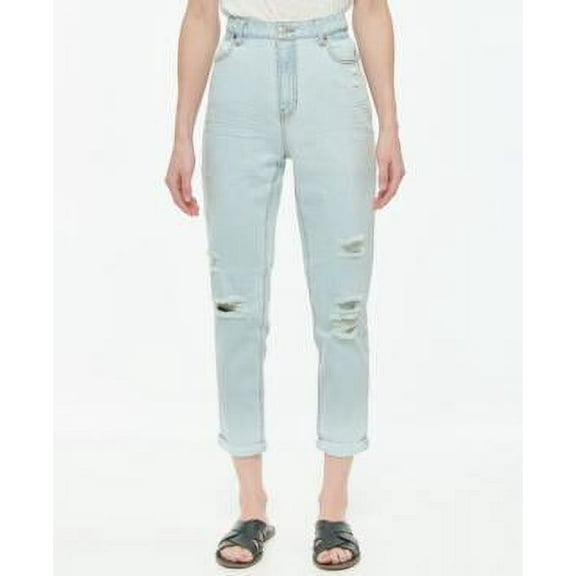 MSRP $49 Vanilla Star Juniors' Ripped Mom Jean Blue Size 1