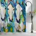 thumbnail image 2 of Green Horse Fabric Shower Curtain Animal Abstract Art Washable Shower Curtains for Bathroom, Waterproof Bath Curtain with Hooks Home Decor 36x72in, 2 of 8