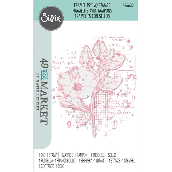 Sizzix Framelits Die Set 1PK w/Stamp Floral Mix by 49 and Market
