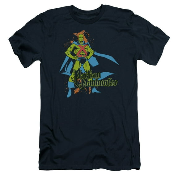 DC Comics Martian Manhunter S/S Adult 30/1 T-Shirt Navy