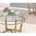 thumbnail image 3 of The Orlando II Clear Glass & Champagne Finish Coffee Table Boasts a Sturdy Base, 3 of 5