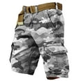 thumbnail image 5 of WTOBBY Men's Summer Work Shorts in Camouflage Pattern, Loose and Casual, Large Size Featuring Multi-Pocket Design, 5-Inch Length Shorts Without Belt, Durable and Stylish,Light Gray XL, 5 of 5