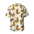 thumbnail image 2 of Xecao offers the Boho Chicken for Men's Casual Short-sleeved Shirt, a button-up collared shirt with a pocket, perfect for beach vacations and yacht travel in the 4X-Large size., 2 of 7
