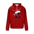 thumbnail image 4 of Yteetum Men's Oversized Christmas Hoodies Christmas Letter Print Drawstring Pullover Hooded Sweatshirts Mens Casual Christmas Print Loose Long Sleeve Hoodies Xmas Hooded Sweatshirt Fall Clothes, 4 of 5