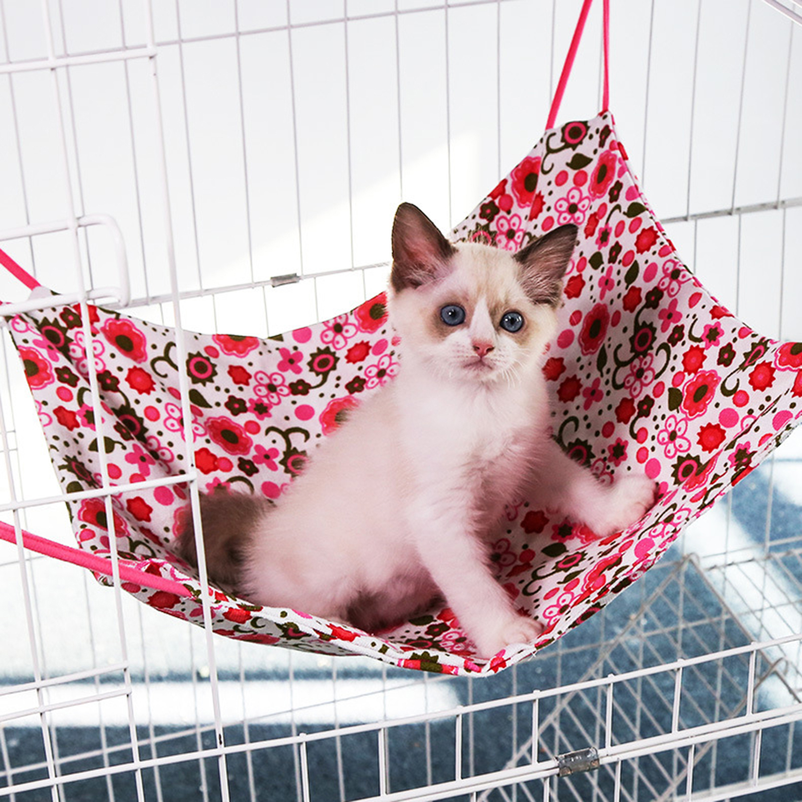 Happy Date Cat Hammock Bed, Medium Reversible Pet Cage Hammock Hanging