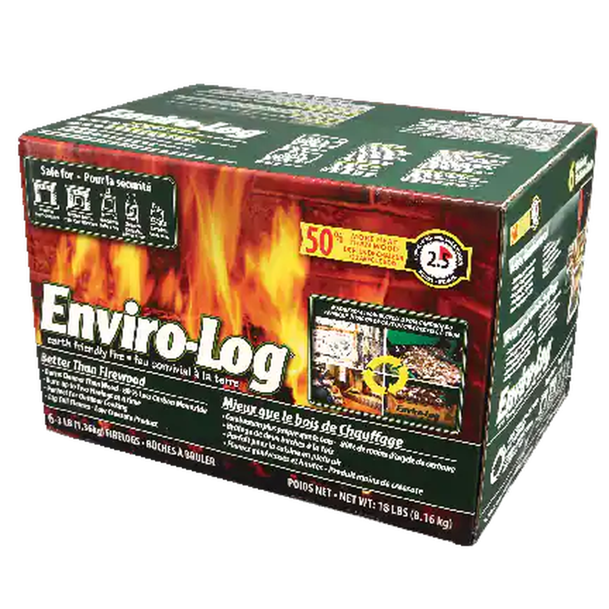 Enviro-Log Earth Friendly Fire Log For Fireplaces u0026 Woodstoves, 3-lb, 6-pk  | Walmart Canada