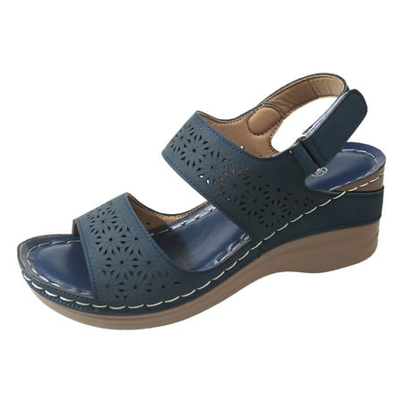 

New Fish Mouth Slotted Buckle Wedge Platform Casual Shoes Women Wedges Sandals Heel Wedges for Women Leopard Print Wedge Sandals for Women Dressy Wedge Sandals for Women Tan Wedge Booties for Women