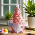 thumbnail image 5 of Lighted Christmas Gnomes Decorations, 8 Inch Faceless Old Man Ceramic Christmas Tree, Small Mini Prelit Xmas Holiday Decor for Tabletop Home Room Table Fireplace Office （Pink）, 5 of 7
