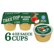 Tree Top Apple Sauce Cups, No Sugar Added, 4 oz, 6 Count