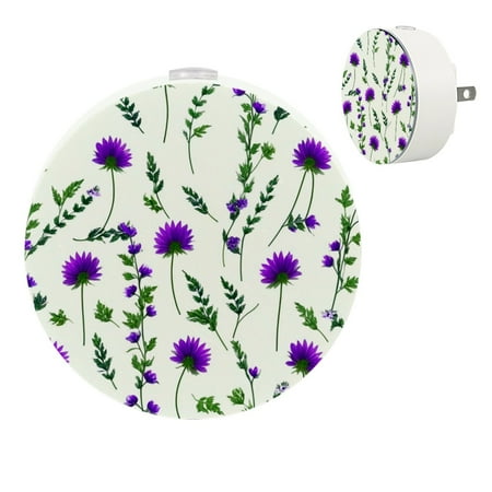 

YZUOUZY Bedside Lamps Bedroom Lamp Small Bedside Lamps Set of 2 Thistle Vintage Flowers Purple Yellow