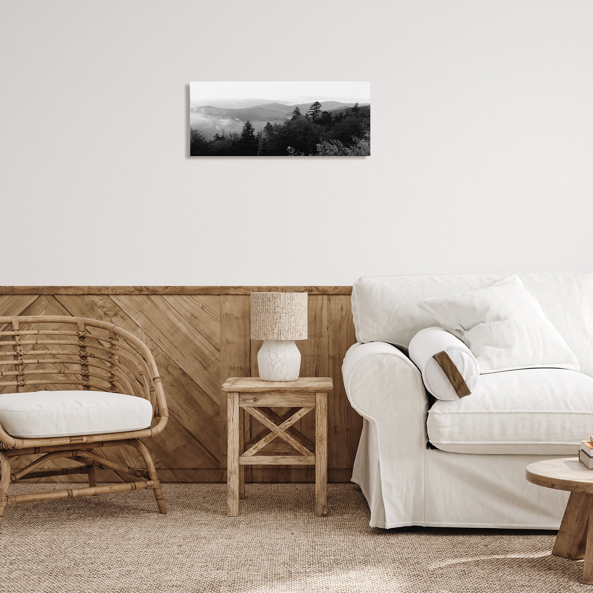 Stupell Industries Mountainous Trees Horizon Landscape & Nature Photography Wrapped Canvas Art Print Wall Art, 24 x 10