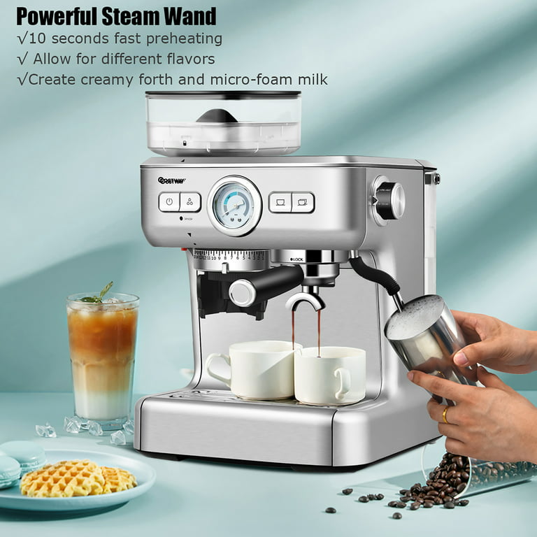 Costway Portable Espresso Machine 20 Bar Manual Espresso Maker Capsule &  Ground Coffee, 20 BAR - Kroger