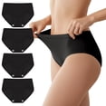 thumbnail image 3 of Linkshare Women's Cotton Underwear Mid Waisted Full Coverage 4-Pack Ladies Panties, 3 of 8