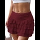 thumbnail image 1 of Faldas Vaporosas para Mujer, Faldas Pantalón con Volantes y Lazo, Minifaldas de Cintura Alta para Adolescentes, Faldas Pantalón de Tenis para Verano Vino Tinto XL, 1 of 8