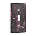 thumbnail image 2 of Yayeee Toggle Light Switch Wall Plate 1-Gang 4.5"x2.7" Home Decorative Outlet Cover, Dark Purple Floral Pattern, 2 of 7