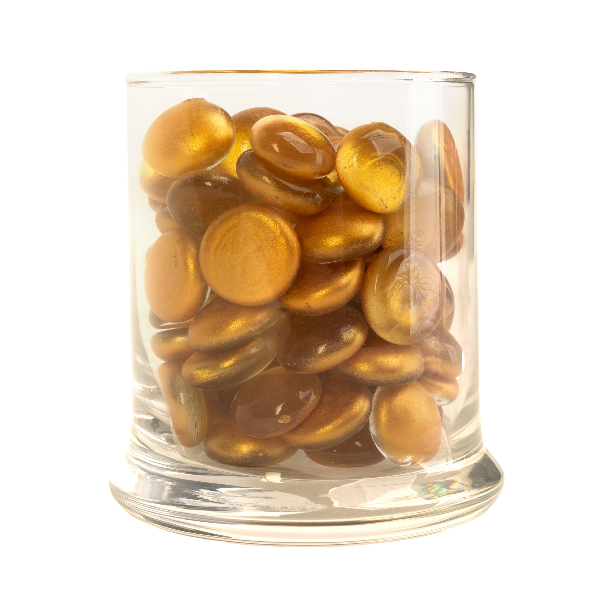 (6 pack) Gold Matte Metal Glass Gems 12 oz.