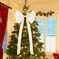 thumbnail image 5 of Lekihaqq Oversized Christmas Bow Decoration Large Festive Holiday Tree Wreath Door Party Decor Polyester Bow Ornament, 5 of 6