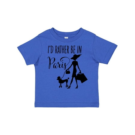 

Inktastic I d Rather Be in Paris- Shopping and Travel Gift Toddler Toddler Girl T-Shirt