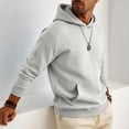 thumbnail image 6 of OIOLOYJM Mens Hoodies Casual Relaxed Fit Drawstring Cozy Athletic Hooded Sweatshirts Vintage Classic Outdoor Daily Pullover with Pocket Light Gray L, 6 of 6