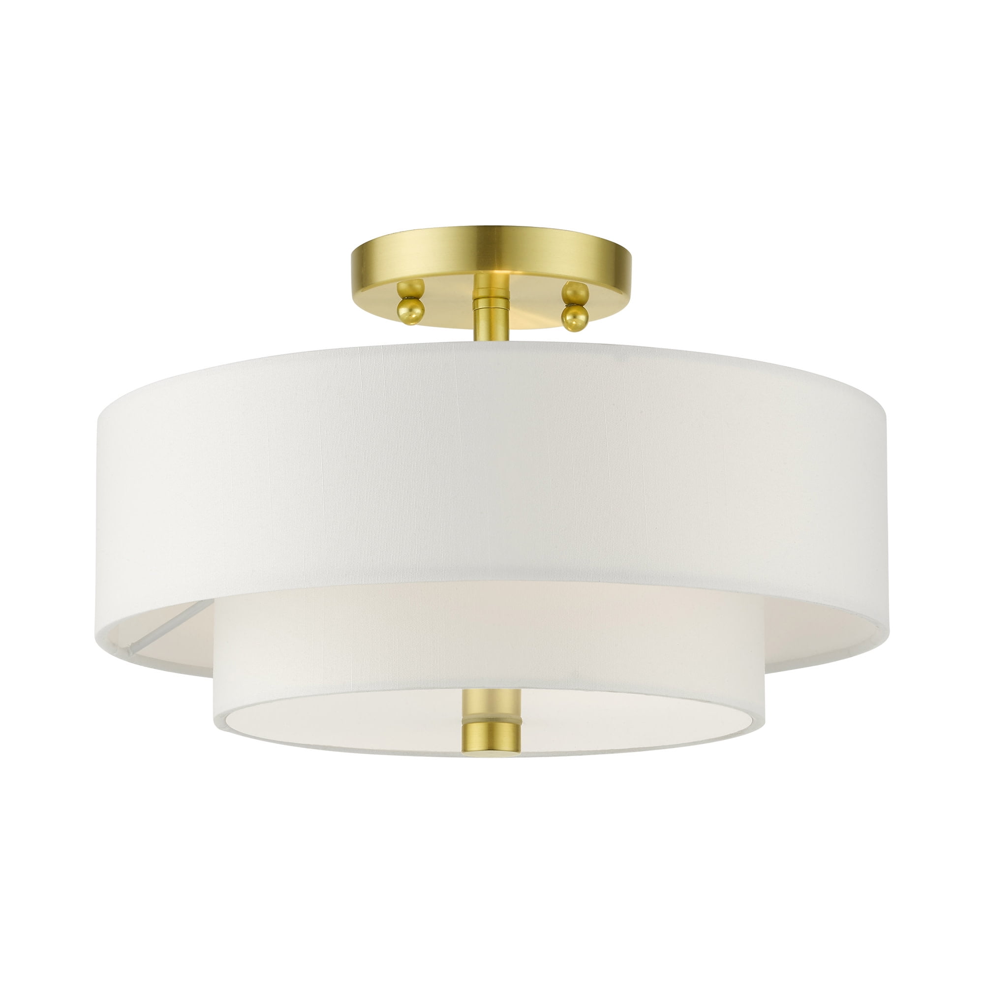 Livex Lighting 51042 Meridian 2 Light 11 Wide Semi Flush Drum Ceiling Fixture Walmart Com Walmart Com